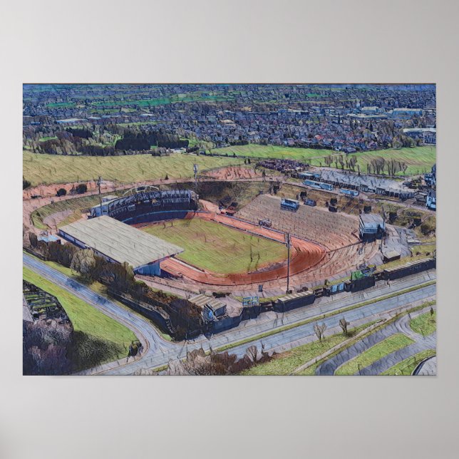 Affiche Stade Odsal, Bradford Aerial Art (Devant)