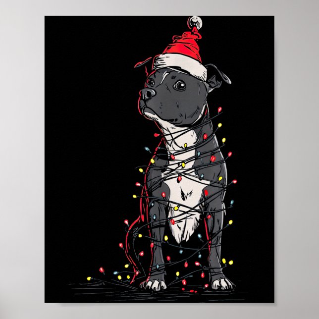 Affiche Staffordshire Bull Terrier Christmas Graphics Dog  (Devant)