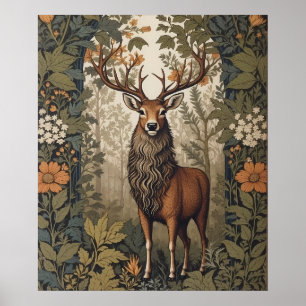 Affiche Stag Dans La Forêt William Morris Inspiré