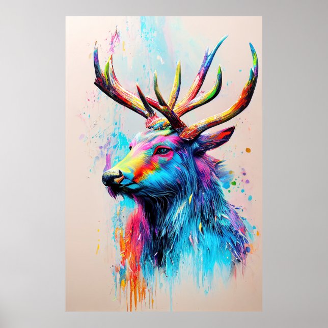Affiche Stag Deer Animal Discovery Adventure Nature Planet (Devant)