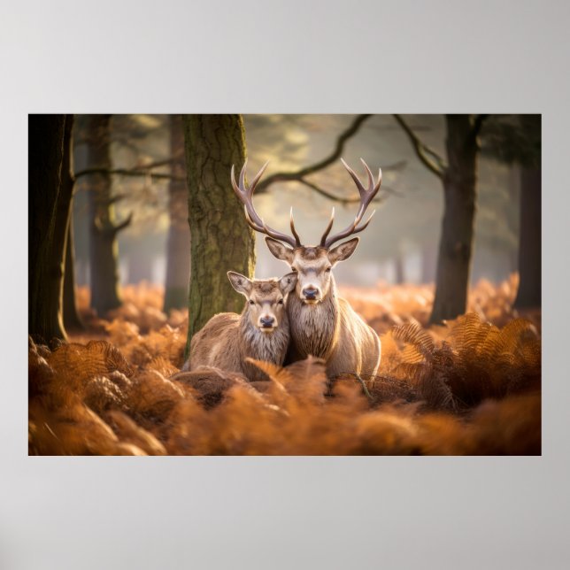 Affiche Stag Deer Animal Wild Beauté Liberté Wilderness (Devant)