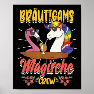 Affiche Stag Party Groom Bride Bachelor Unicorn