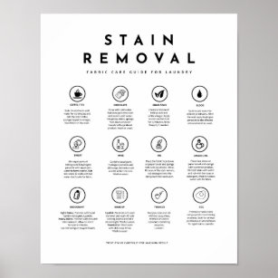 Affiche Stain Remodage Lessivage Symboles Guide