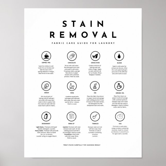 Affiche Stain Remodage Lessivage Symboles Guide (Devant)