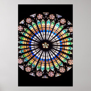 Affiche stained glass cathedral rosette