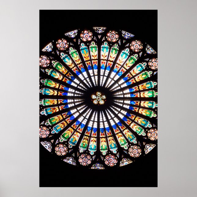 Affiche stained glass cathedral rosette (Devant)