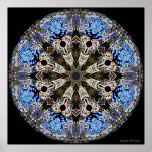Affiche Stained-Glass Cathedral Window Mandala