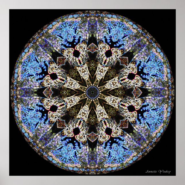 Affiche Stained-Glass Cathedral Window Mandala (Devant)