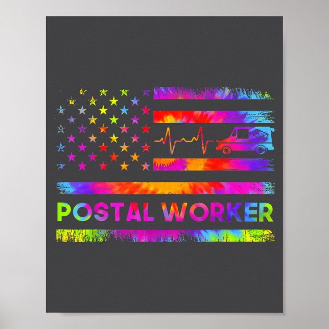 Affiche Stal Worker Tie Dye Proud Mail Carrier Mail Lady P (Devant)
