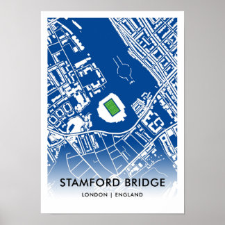 Affiche Stamford Bridge Stadium Map - Accueil du Chelsea F