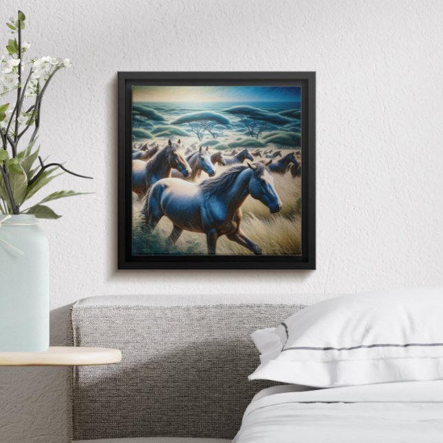 Affiche Stampede majestueux en champ d'or (Créateur téléchargé)