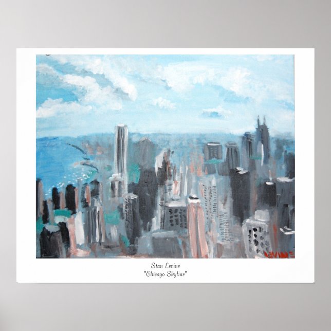 Affiche Stan Levine "Chicago Skyline" (Devant)