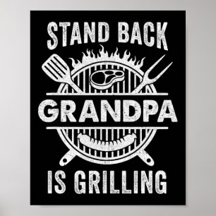 Affiche Stand Ck Grandpa Grilling Funny Bbq Fête des pères