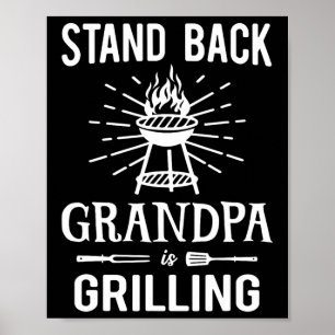 Affiche Stand Ck Grandpa Grilling Funny Bbq Rbecue Gril