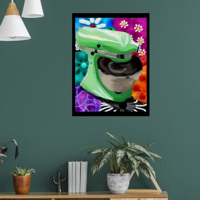Affiche Stand Mixer Funky Art Abstrait Vert rose (Salon 1)
