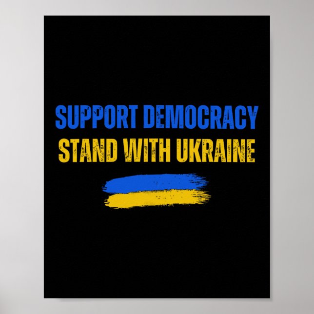 Affiche Stand With Ukraine Support Democracy Ukraine Flag  (Devant)