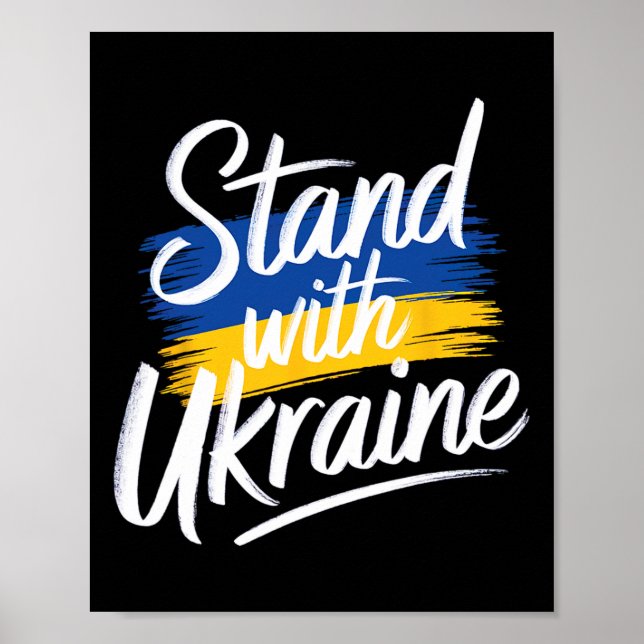 Affiche Stand With Ukraine Support Solidarity Peace Ukrain (Devant)