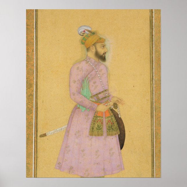 Affiche Standing figure of a Mughal prince, from the Small (Devant)