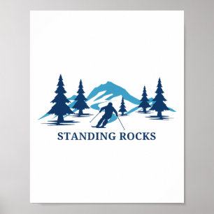 Affiche Standing Rocks Wisconsin Station de ski Ski Statio