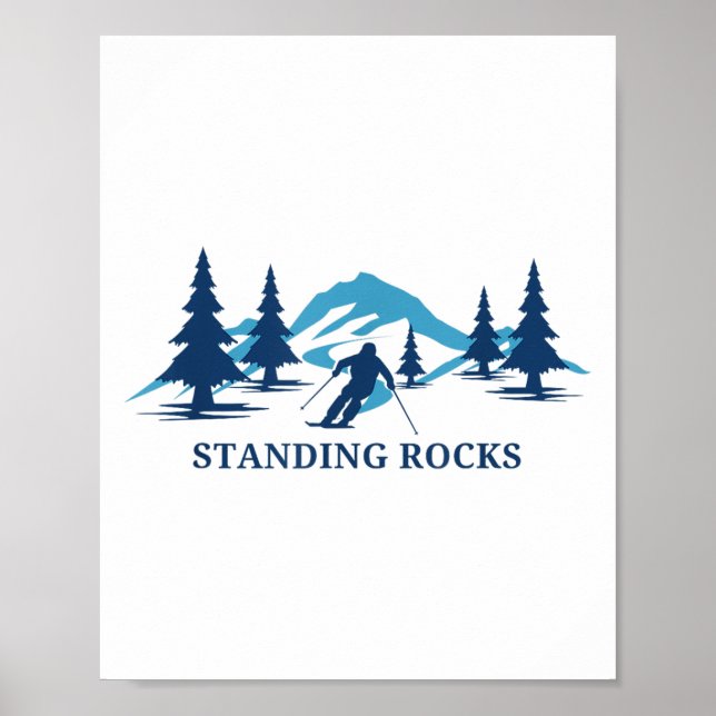 Affiche Standing Rocks Wisconsin Station de ski Ski Statio (Devant)