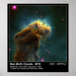 Affiche Star Birth Cloud M16 Hubble Telescope Photo