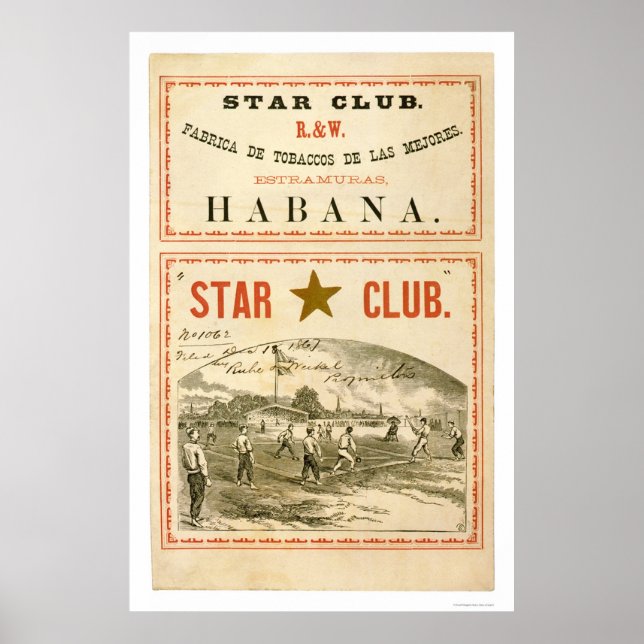 Affiche Star Club Baseball 1867 (Devant)