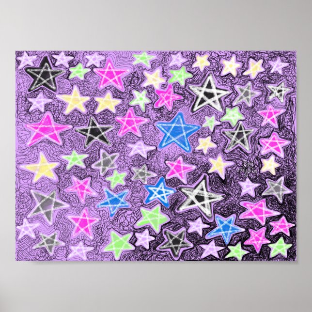 Affiche Star Doodle Sketch Art (Devant)