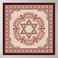 Star of David Elegant Vintage Baroque Art Print