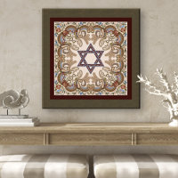Star of David Elegant Vintage Damask Art Imprimer