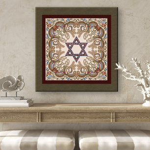 Affiche Star of David Elegant Vintage Damask Art Imprimer