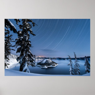 Affiche Star Trails Parc national du lac Crater