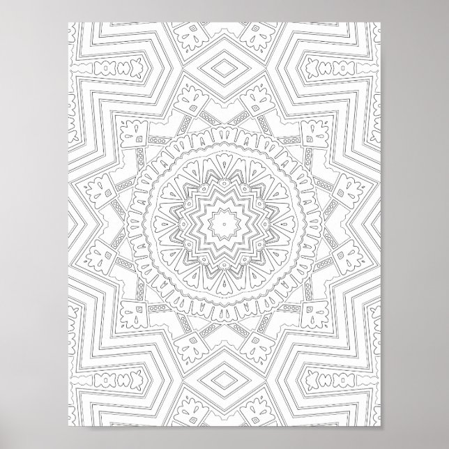 Affiche Starburst Geometry Coloring Page Art Design (Devant)
