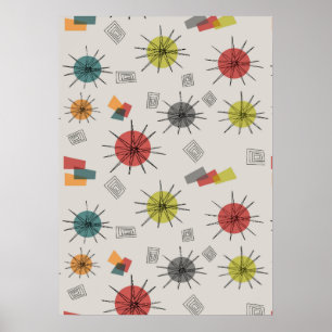 Affiche Starbursts Modernes Du Milieu Du Siècle