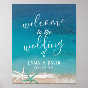 Affiche Starfish Beach Wedding Bienvenue