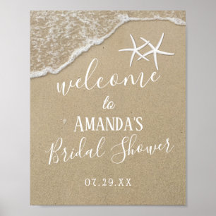 Affiche Starfish Beach Wedding Bridal Shower Welcome