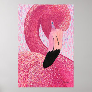 Affiche Starfruit Le Grand Flamant rose De La Tête - Par J