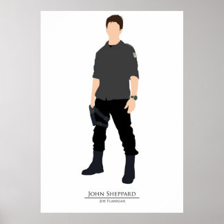 Affiche Stargate Atlantis minimaliste Sheppard