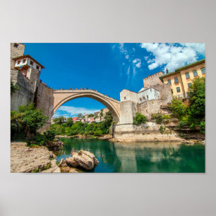 Affiche Stari Most Bridge Pont rural Pont Bosnie Landsc
