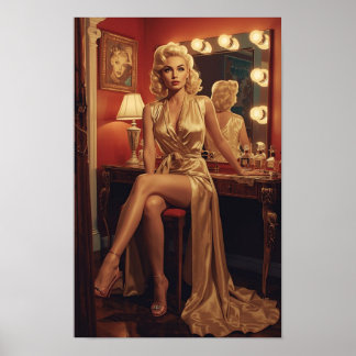 Affiche Starlette Hollywoodienne des Années 50 – Rétro