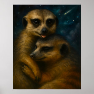 Affiche Starlit Meerkat Embrace