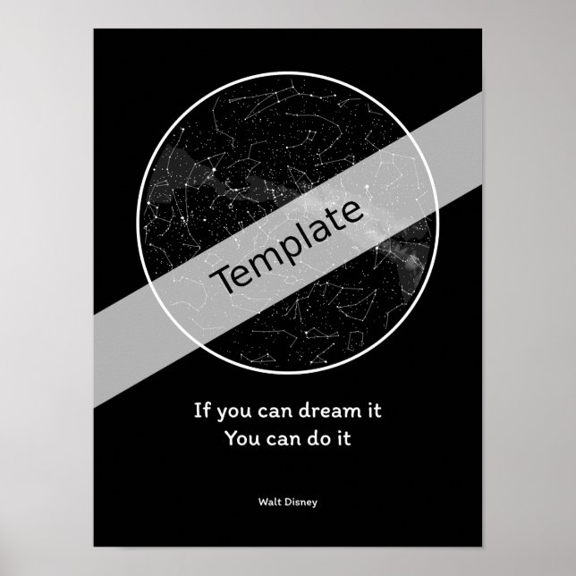 Affiche StarMap360 - 30x40cm carte aérienne personnalisée  (Devant)