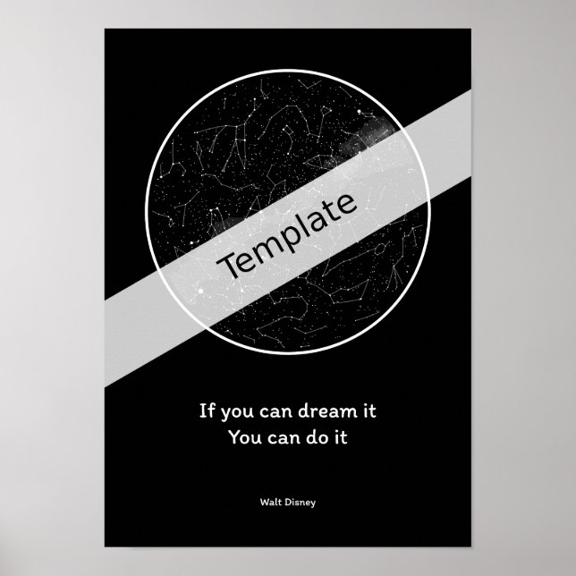 Affiche StarMap360 - Carte aérienne personnalisée A3 (Devant)