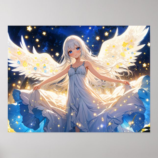 Affiche Starry Angelic Grace Beauté Ethérée (Devant)
