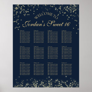 Affiche Starry Night 12 table Seating Chart