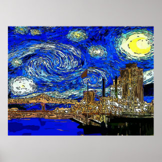 Affiche Starry Night Crescent City