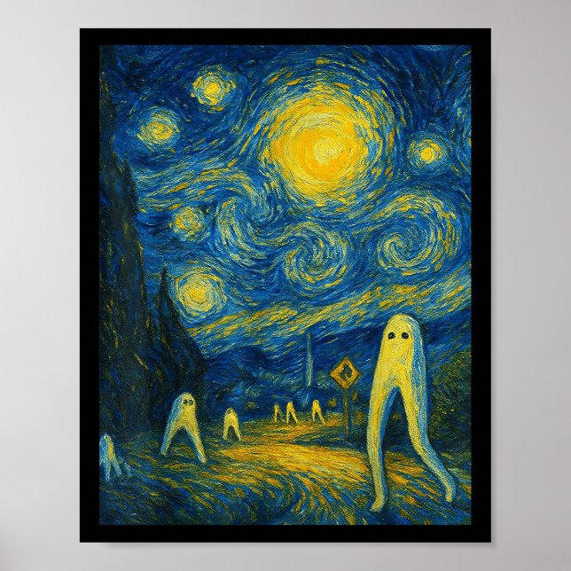 Affiche Starry Night Fresno Nightcrawler Van Gogh Hallowee (Devant)