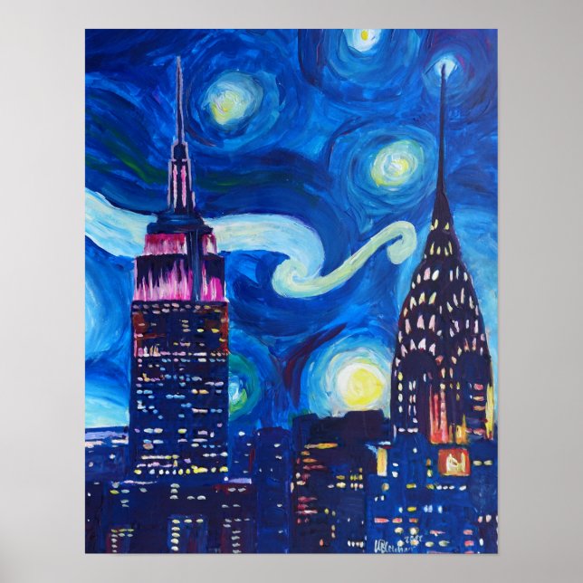 Affiche Starry Night in New York - Van Gogh Inspirations (Devant)