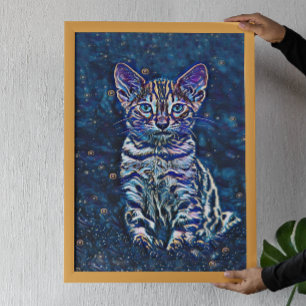 Affiche Starry Night Kitten