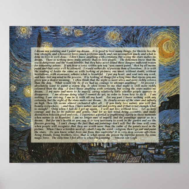Affiche Starry Night Les mots de Vincent Artiste Imprimer (Devant)