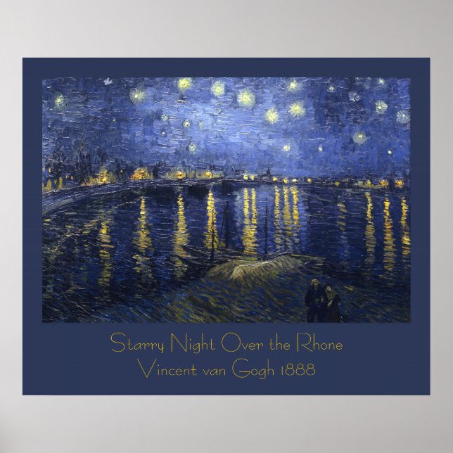 Affiche Starry Night Over the Rhone par Vincent van Gogh (Devant)